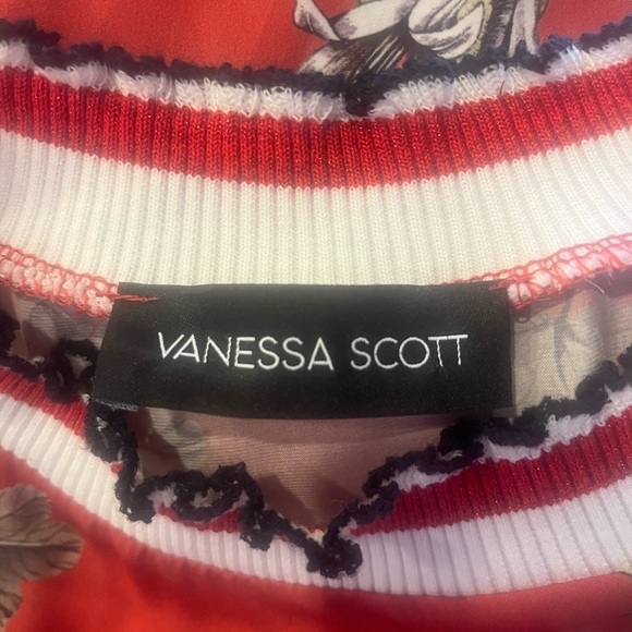 VANESSA SCOTT Red Floral Asymmetrical Hem Dress - Picture 5 of 6